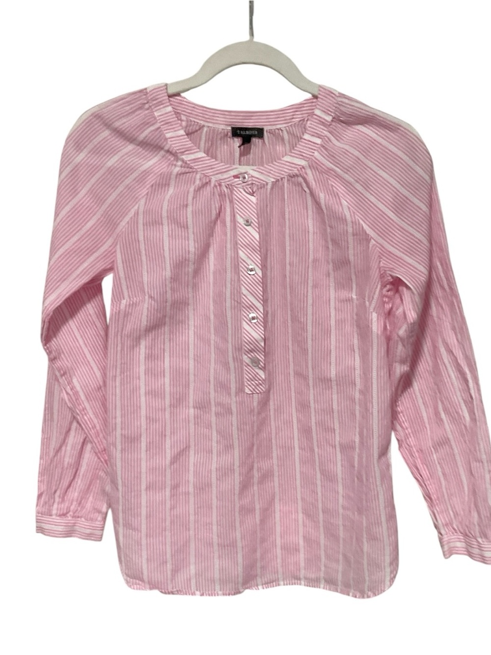Talbots Pink & White Stripe Peasant Blouse – Size XS